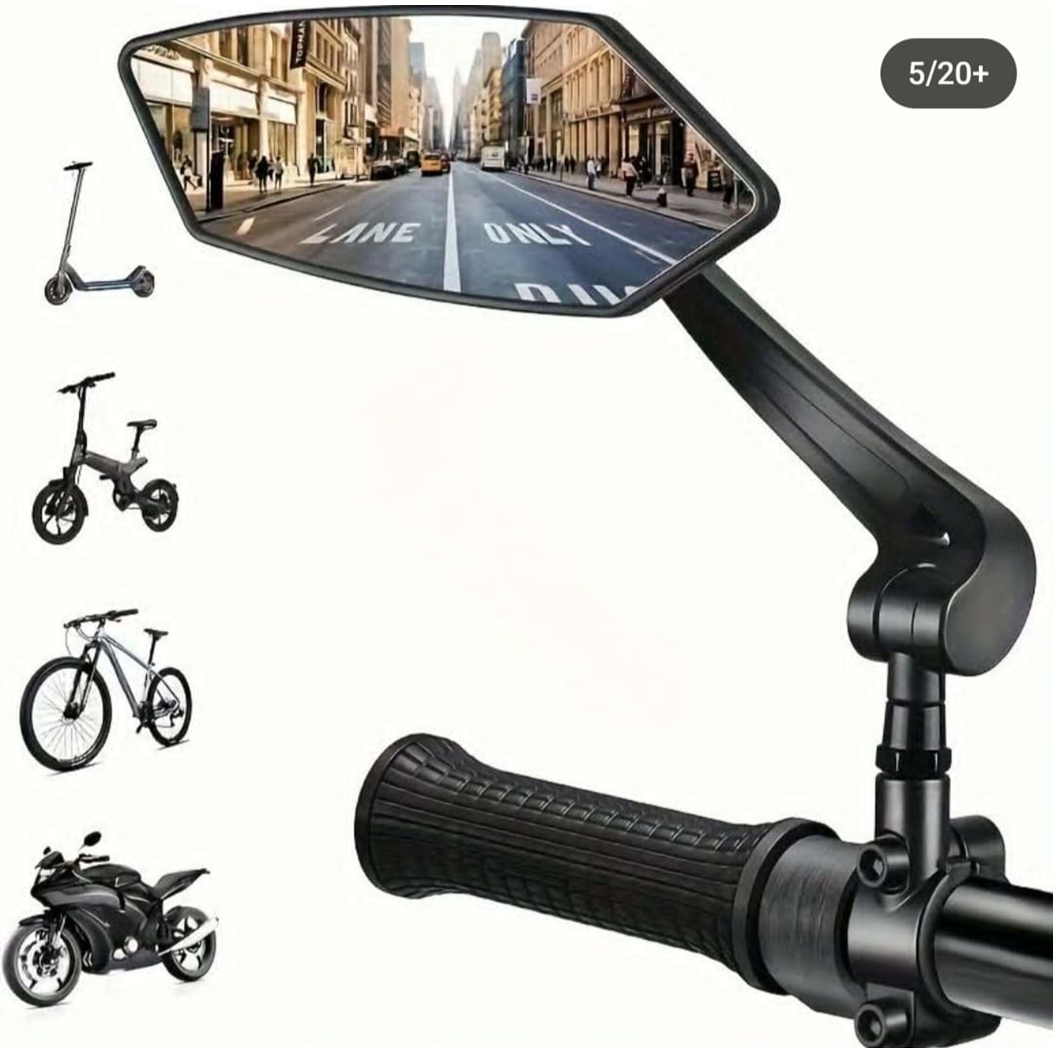 AYNA UNIVERSAL ALOY SIYAH 10 MM (04828)