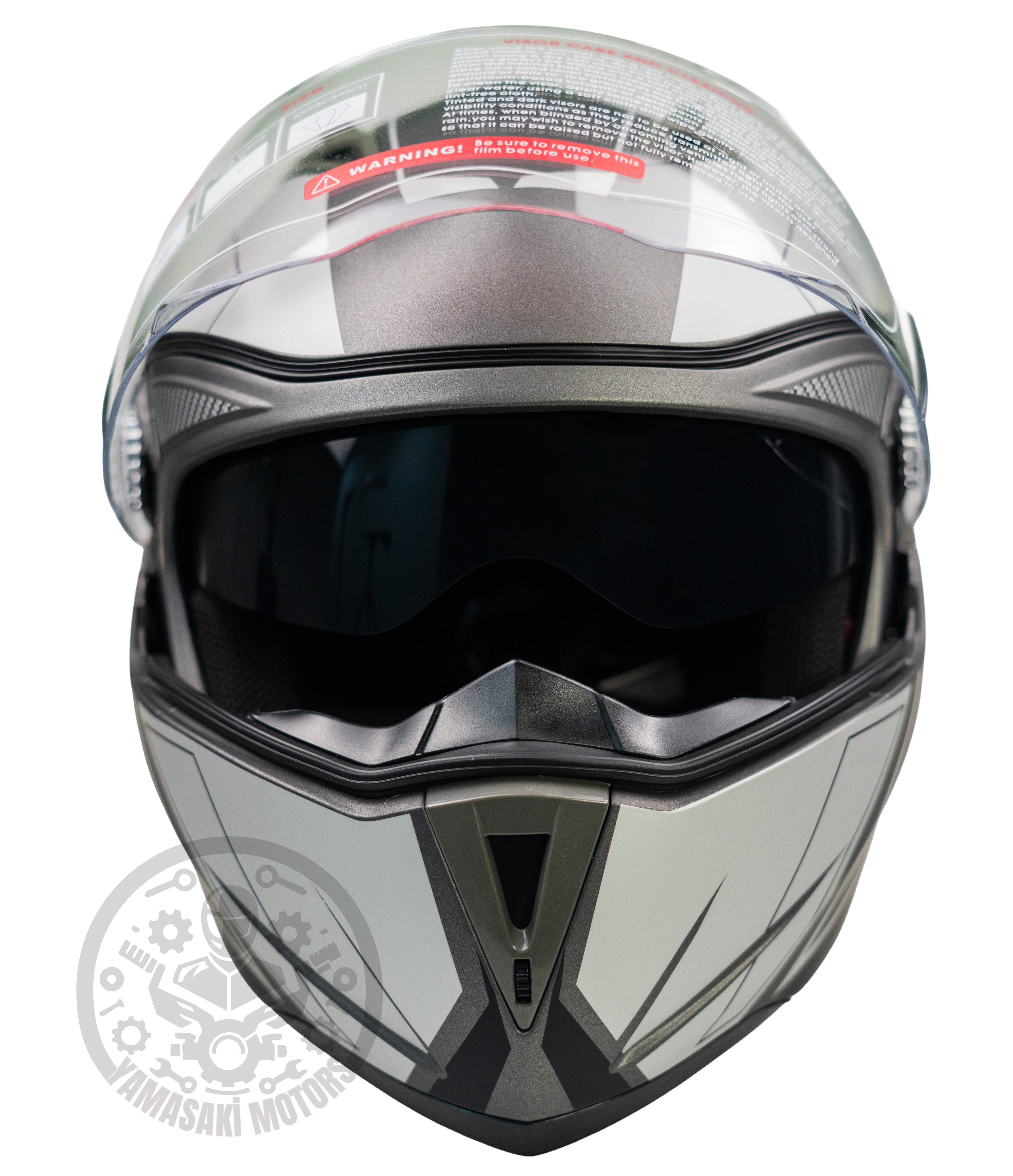 Helmet Jk 902 Çene Açılır Kask Mat Gümüş - Model 2 - 2