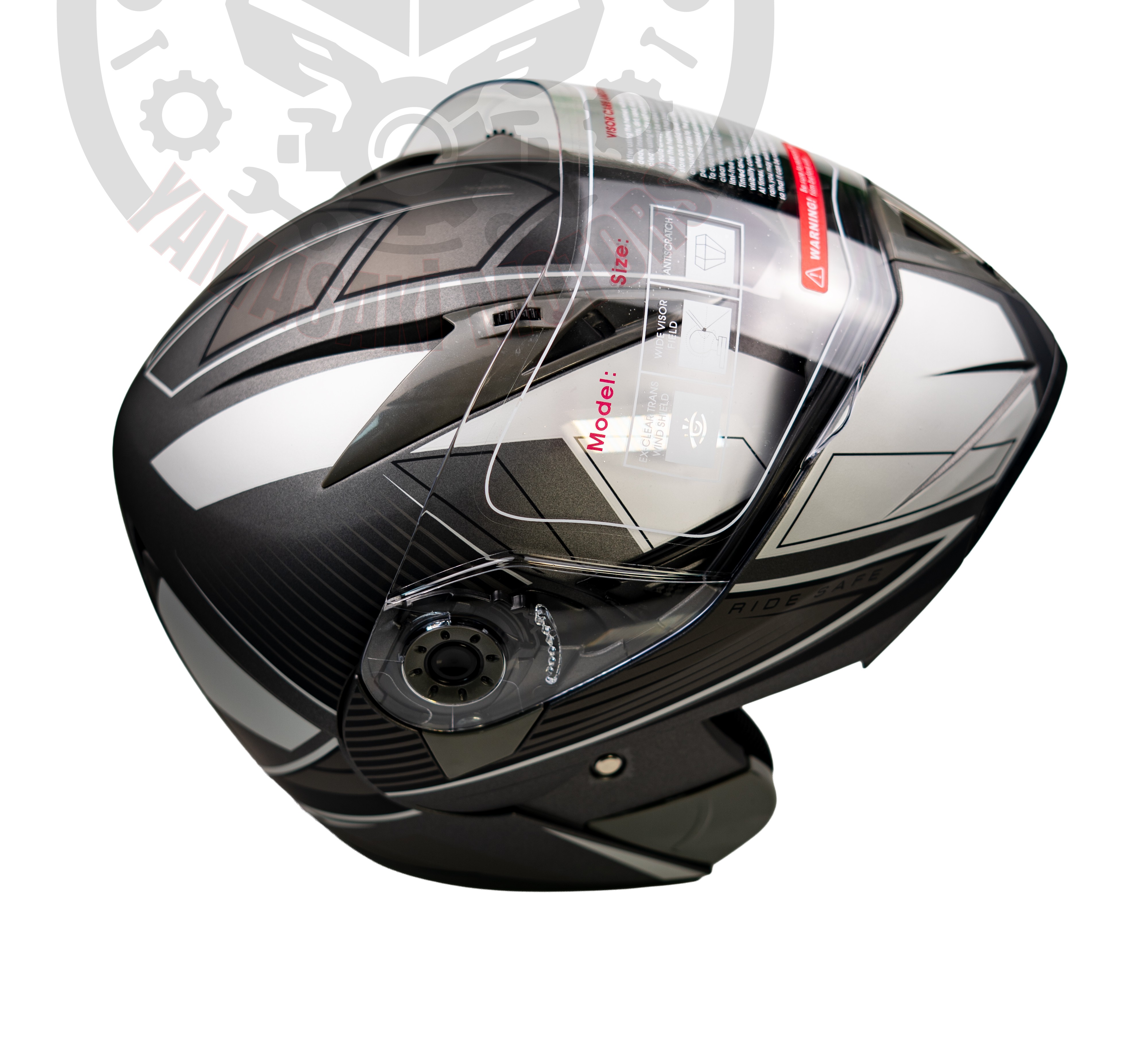 Helmet Jk 902 Çene Açılır Kask Mat Gümüş - Model 2 - 3